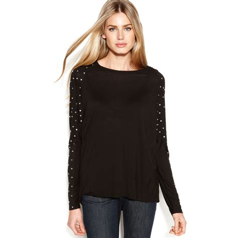 michael kors black top with gold bling